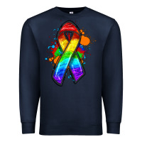 Navy Pride ribbon Premium Sweatshirt - FaDigitalArtStudio