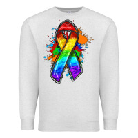 Oatmeal Heather Pride ribbon Premium Sweatshirt - FaDigitalArtStudio