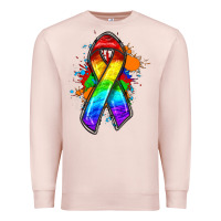 Pale Pink Pride ribbon Premium Sweatshirt - FaDigitalArtStudio