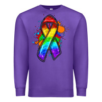 Purple Pride ribbon Premium Sweatshirt - FaDigitalArtStudio