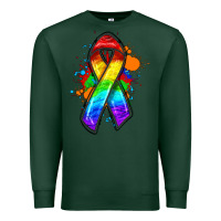 Sports Green Pride ribbon Premium Sweatshirt - FaDigitalArtStudio