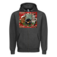 Charcoal Heather christmas heifer cow  gnomies Zipper Hoodie - CowGirlArtShop