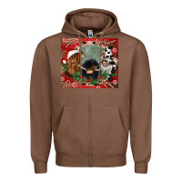 Chestnut christmas heifer cow  gnomies Zipper Hoodie - CowGirlArtShop