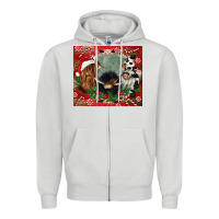 Dove Grey christmas heifer cow  gnomies Zipper Hoodie - CowGirlArtShop