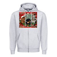 Heather Grey christmas heifer cow  gnomies Zipper Hoodie - CowGirlArtShop