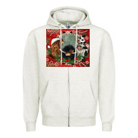 Oatmeal Heather christmas heifer cow  gnomies Zipper Hoodie - CowGirlArtShop