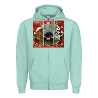Seafoam christmas heifer cow  gnomies Zipper Hoodie - CowGirlArtShop