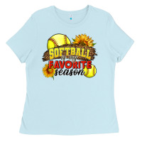 Baby Blue Softball Is My Favorite Season Ladies Tee - LillyAllenDesigns