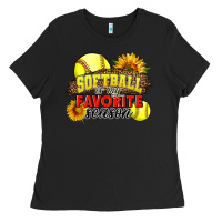 Black Softball Is My Favorite Season Ladies Tee - LillyAllenDesigns