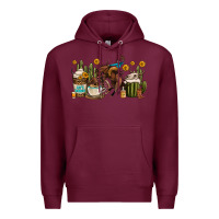 Burgundy rodeo cowboy coffee cups Premium Hoodie - OliviaCreatesArt