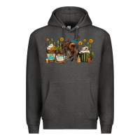 Charcoal Heather rodeo cowboy coffee cups Premium Hoodie - OliviaCreatesArt