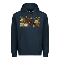 Navy rodeo cowboy coffee cups Premium Hoodie - OliviaCreatesArt