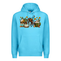Ocean Blue rodeo cowboy coffee cups Premium Hoodie - OliviaCreatesArt