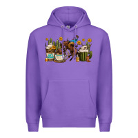Purple rodeo cowboy coffee cups Premium Hoodie - OliviaCreatesArt