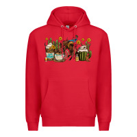 Red rodeo cowboy coffee cups Premium Hoodie - OliviaCreatesArt