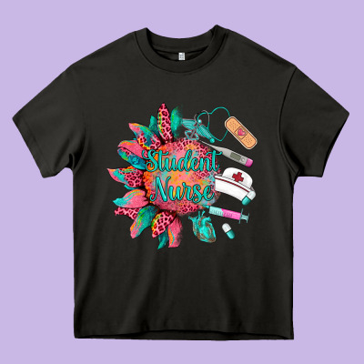 Western Student Nurse Medical Instruments Heavy Core Tee Designed By Barkaloodesign