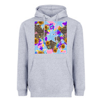 Heather Grey stars and sunflowers seamless pattern Heavyweight Hoodie - FaDigitalArtStudio