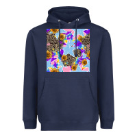 Navy stars and sunflowers seamless pattern Heavyweight Hoodie - FaDigitalArtStudio