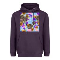 Plum stars and sunflowers seamless pattern Heavyweight Hoodie - FaDigitalArtStudio