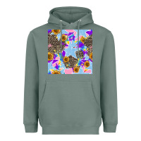 Sage stars and sunflowers seamless pattern Heavyweight Hoodie - FaDigitalArtStudio
