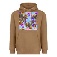 Toasted Coconut stars and sunflowers seamless pattern Heavyweight Hoodie - FaDigitalArtStudio
