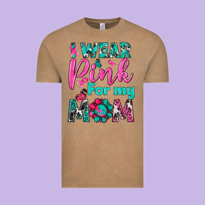 I Wear Pink For My Mom Vintage Tee Designed By Bundleandbundleshop