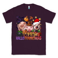 Plum Happy Hallothanksmas Pigs Classic Tee - BundleAndBundleShop