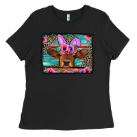 Black easter floral leopard cow Ladies Tee - Jasminsmagicworld