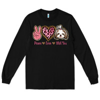 Black Peace Love Shih Tzu Long Sleeve Tee - Bettercallsaul