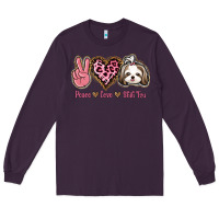 Plum Peace Love Shih Tzu Long Sleeve Tee - Bettercallsaul