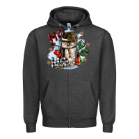 Charcoal Heather ho ho ho snowman gnome Zipper Hoodie - CowGirlArtShop