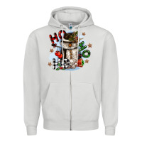 Dove Grey ho ho ho snowman gnome Zipper Hoodie - CowGirlArtShop