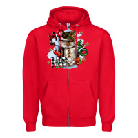 Red ho ho ho snowman gnome Zipper Hoodie - CowGirlArtShop