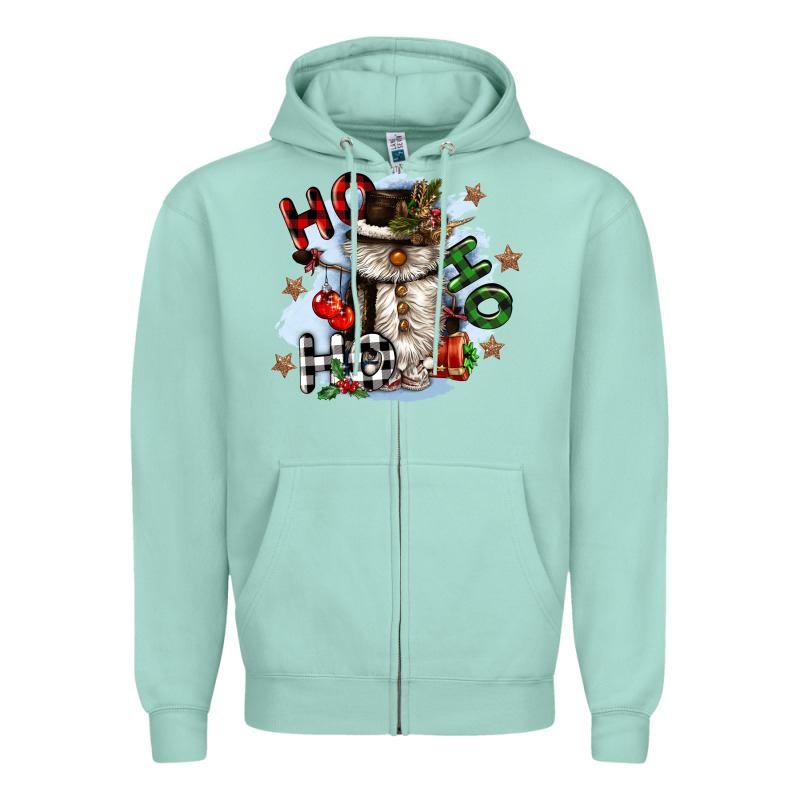 Ho Ho Ho Snowman Gnome Zipper Hoodie by CowGirlArtShop | Teevron