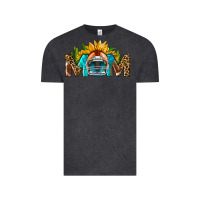 Vintage Black Football Mom Sunflower Leopard Vintage Tee - BundleAndBundleShop