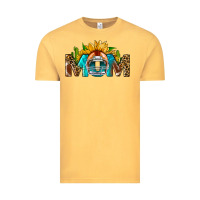 Vintage Mustard Football Mom Sunflower Leopard Vintage Tee - BundleAndBundleShop