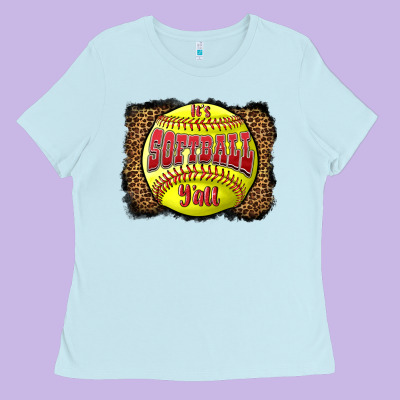 It's Softball Y'all Ladies Tee Designed By Lillyallendesigns