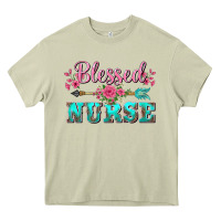 Mossy western blessed nurse pink floral arrow Heavy Core Tee - BarkalooDesign