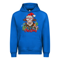 Cobalt Mooey Christmas Urban Hoodie - CowhideDigitalArt