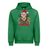 Emerald Mooey Christmas Urban Hoodie - CowhideDigitalArt