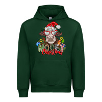 Forest Green Mooey Christmas Urban Hoodie - CowhideDigitalArt
