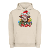 Pigment French Oak Mooey Christmas Urban Hoodie - CowhideDigitalArt