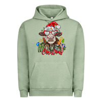 Pigment Oil Green Mooey Christmas Urban Hoodie - CowhideDigitalArt