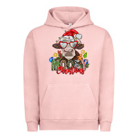 Pigment Salmon Mooey Christmas Urban Hoodie - CowhideDigitalArt