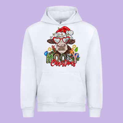 Mooey Christmas Urban Hoodie Designed By Cowhidedigitalart