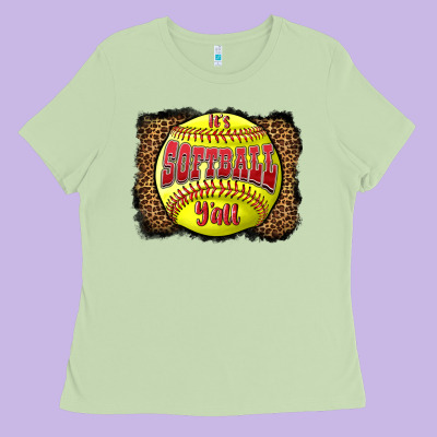 It's Softball Y'all Ladies Tee Designed By Lillyallendesigns