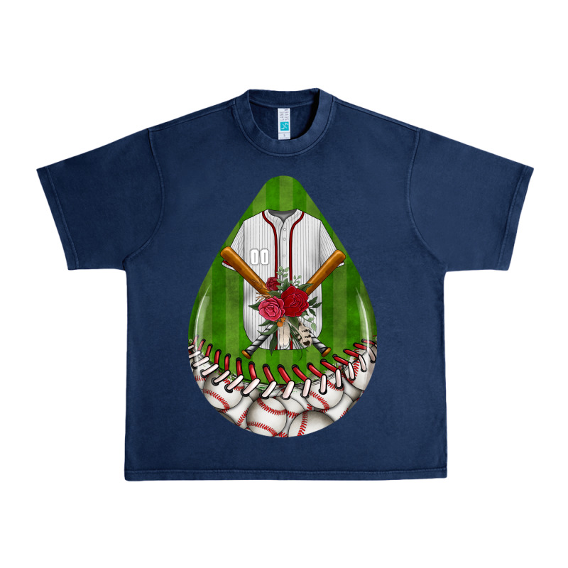 Baseball And Western Roses Teardrop  2 Urban Heavy Tee by BundleAndBundleShop | Teevron