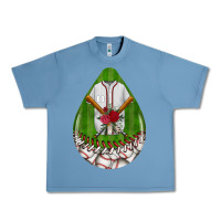 Pebble Blue baseball and western roses teardrop  2 Urban Heavy Tee - BundleAndBundleShop