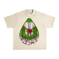 Sandshell baseball and western roses teardrop  2 Urban Heavy Tee - BundleAndBundleShop