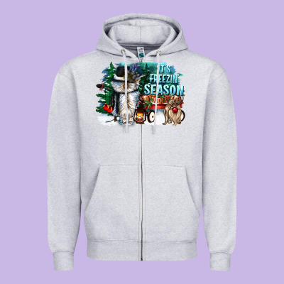 Its Freezin Season Zipper Hoodie Designed By Cowgirlartshop